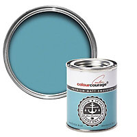 colourcourage Majolica blue Matt Emulsion paint, 125ml Tester pot