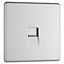 Colours 1 gang Flat Stainless steel effect Telephone socket