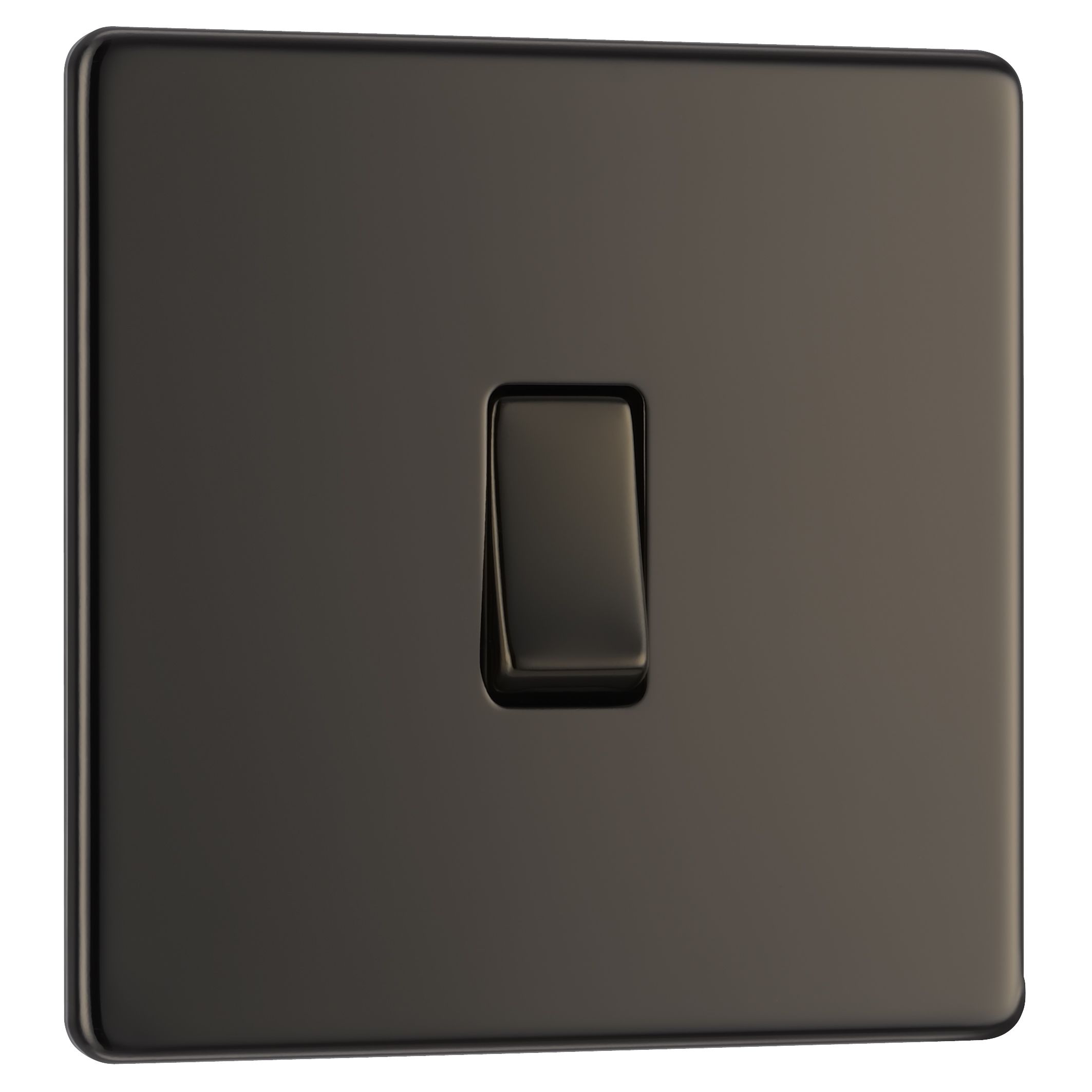 Colours 10A 2 way Polished black nickel effect Single Light Switch ...