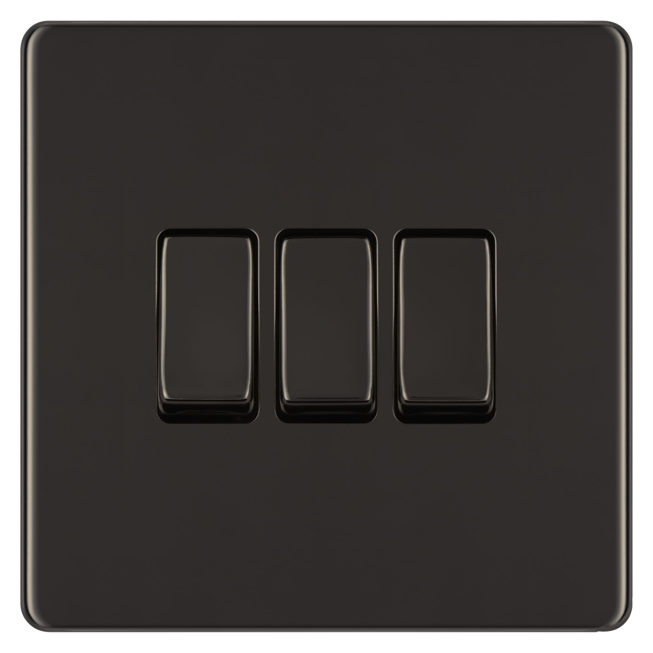 Colours 10a 2 Way Polished Black Nickel Effect Triple Light Switch Diy At B Q