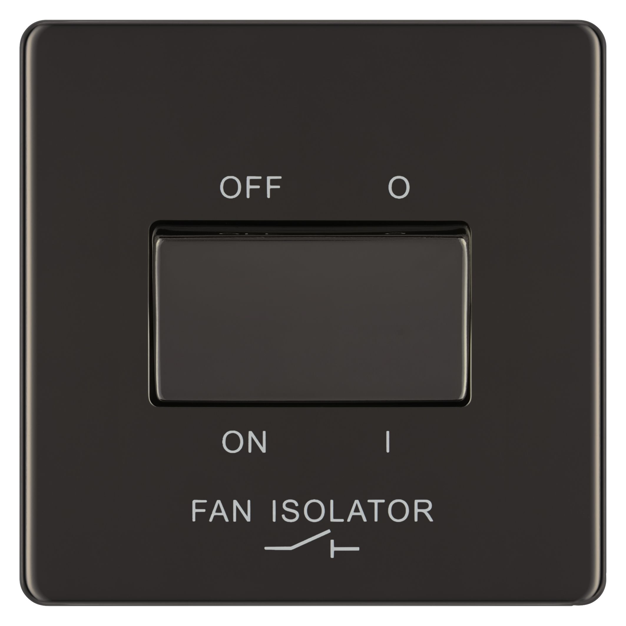 Colours 10A Black nickel effect Single Fan isolator Switch | DIY at B&Q