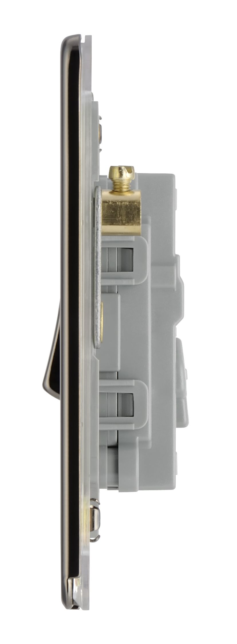 Colours 10A Single 1 way Flat Screwless Intermediate switch Black Nickel effect