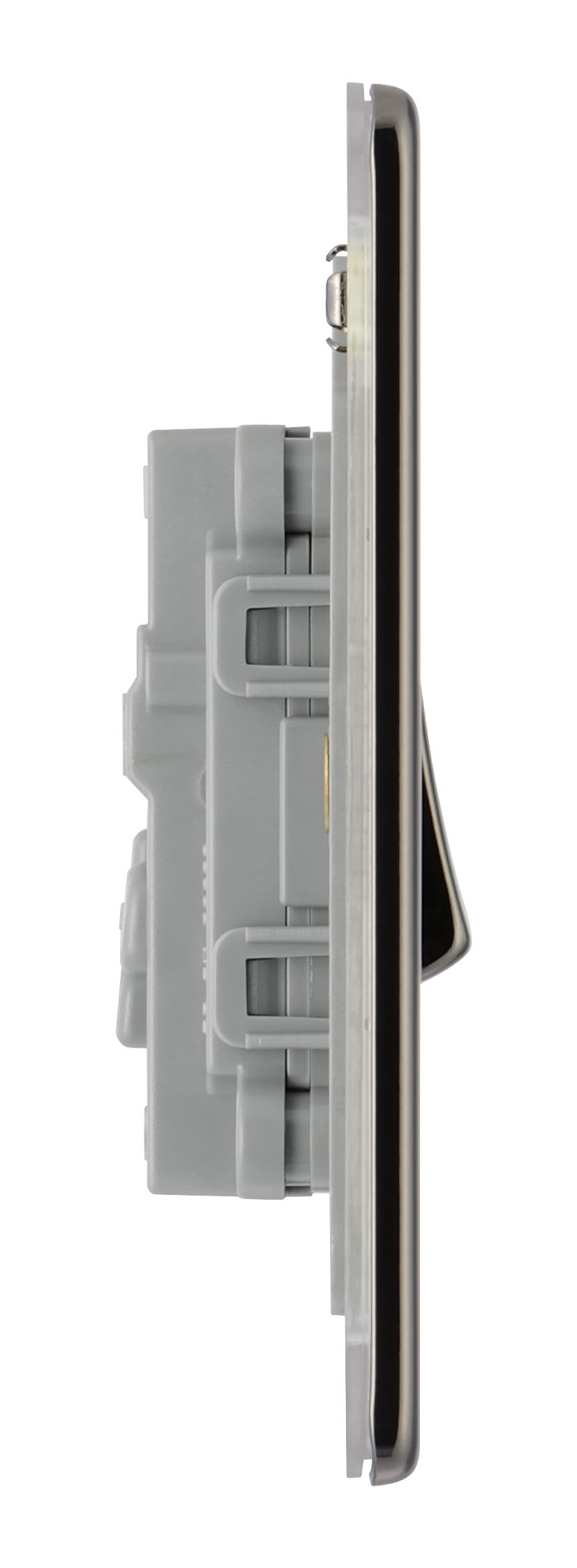 Colours 10A Single 1 way Flat Screwless Intermediate switch Black Nickel effect