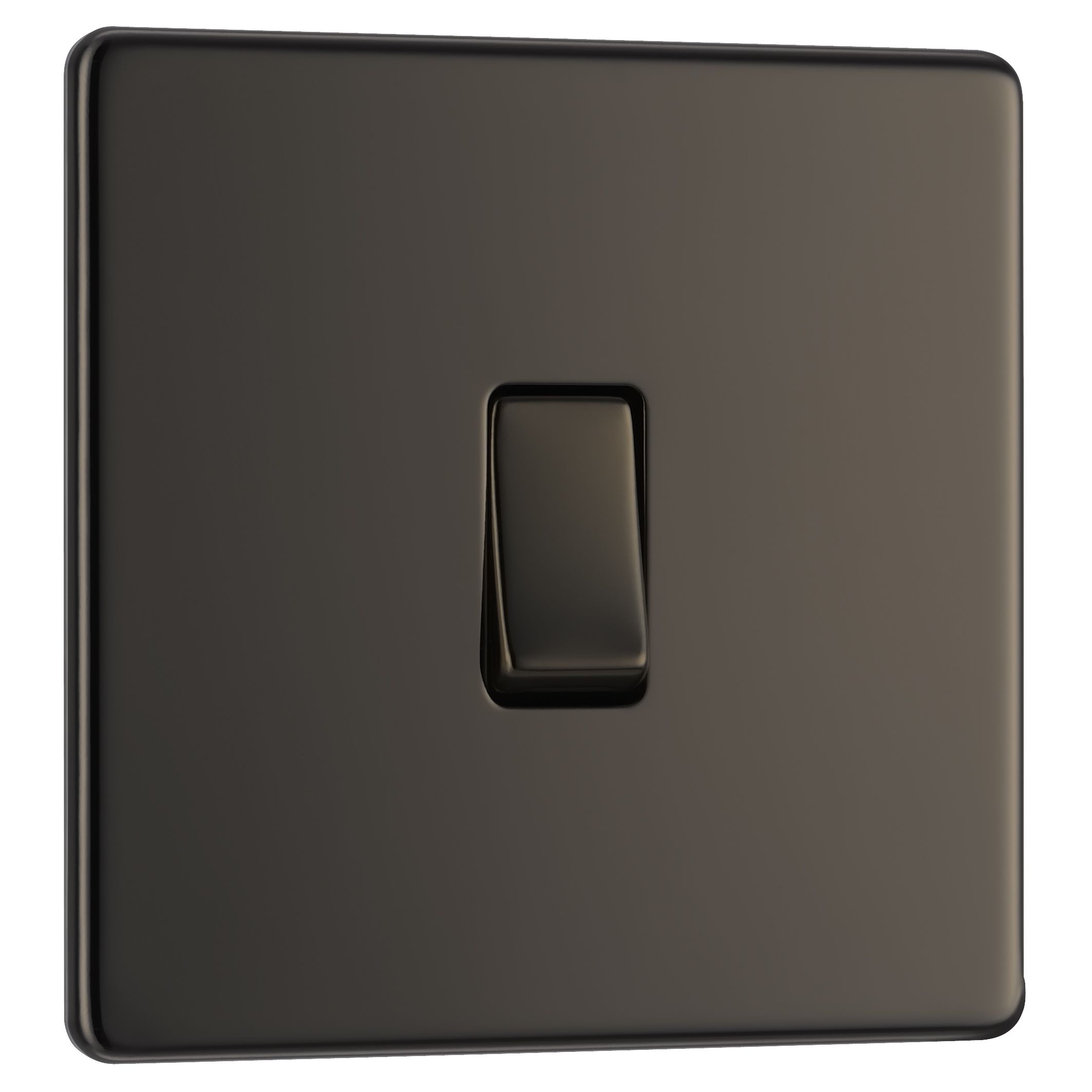Colours 10A Single 1 way Screwless Intermediate switch Black Nickel effect