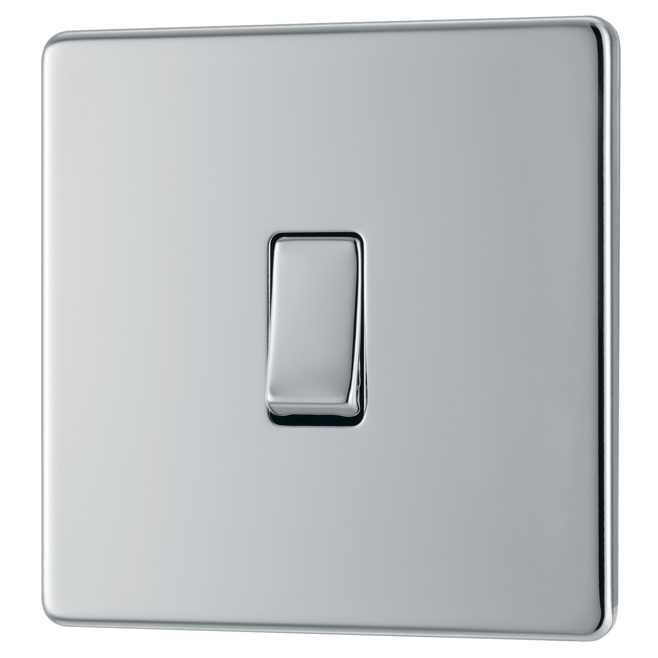 Colours 10A Single 2 way Flat Screwless Intermediate switch Chrome effect