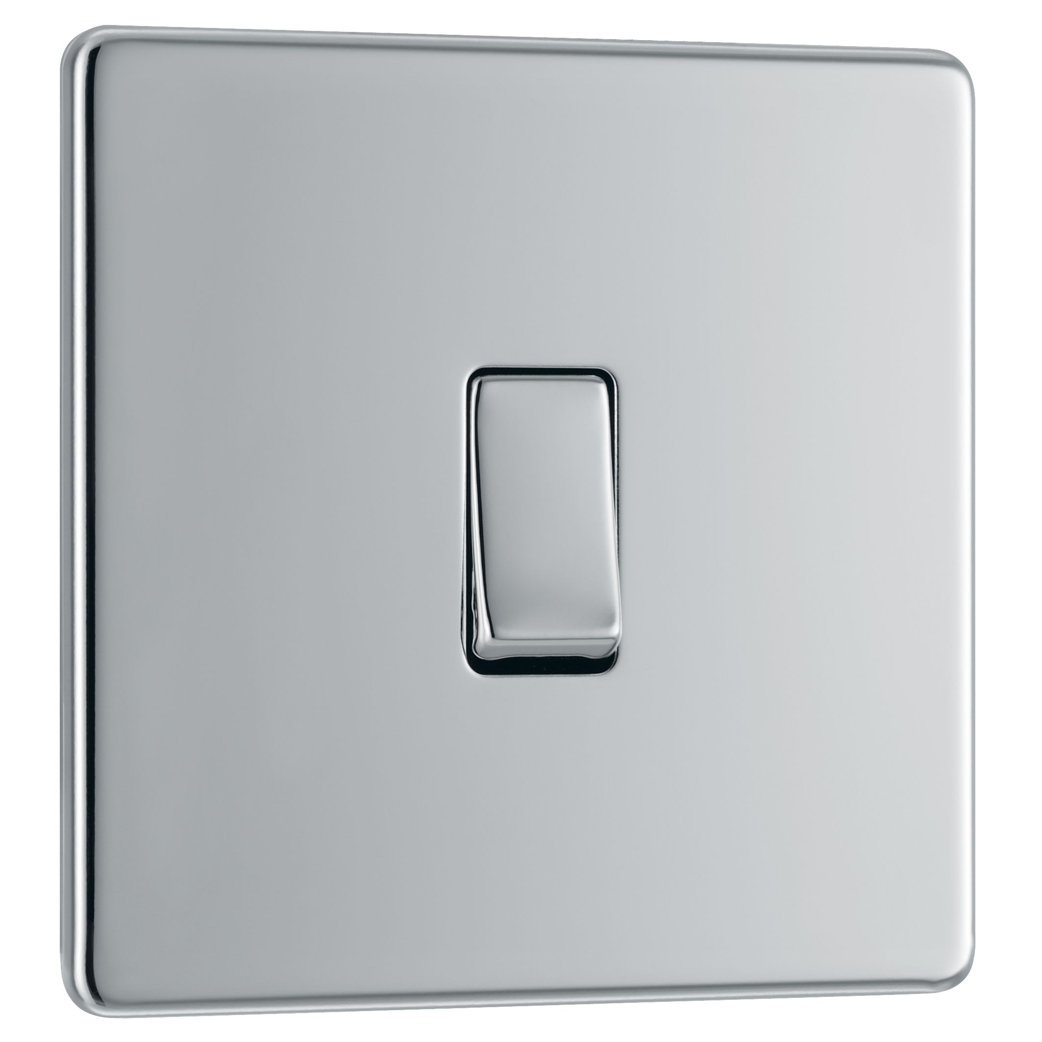 Colours 10A Single 2 way Flat Screwless Intermediate switch Chrome effect