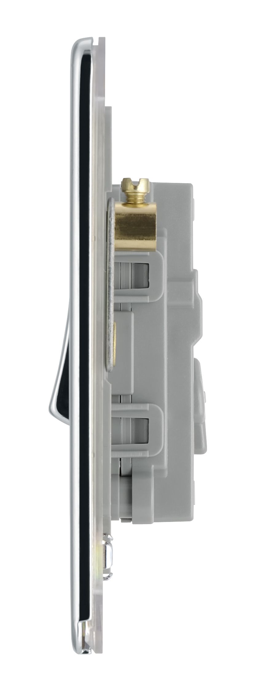Colours 10A Single 2 way Flat Screwless Intermediate switch Chrome effect