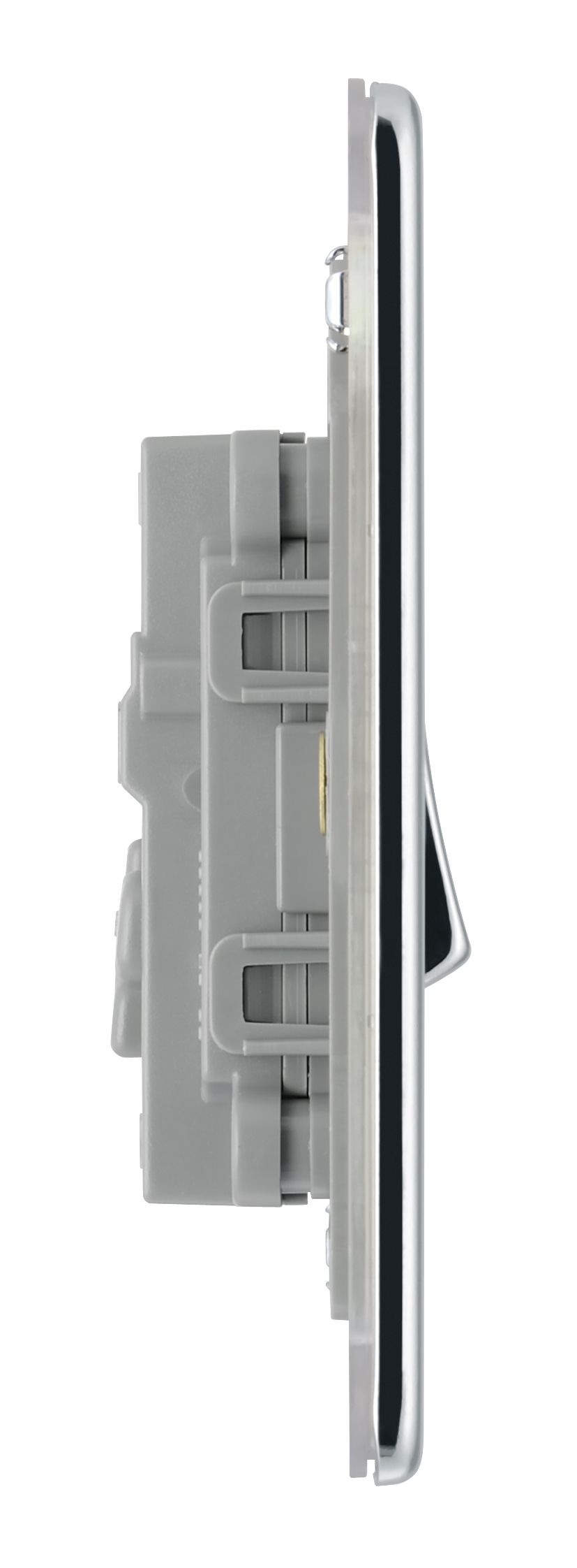 Colours 10A Single 2 way Flat Screwless Intermediate switch Chrome effect