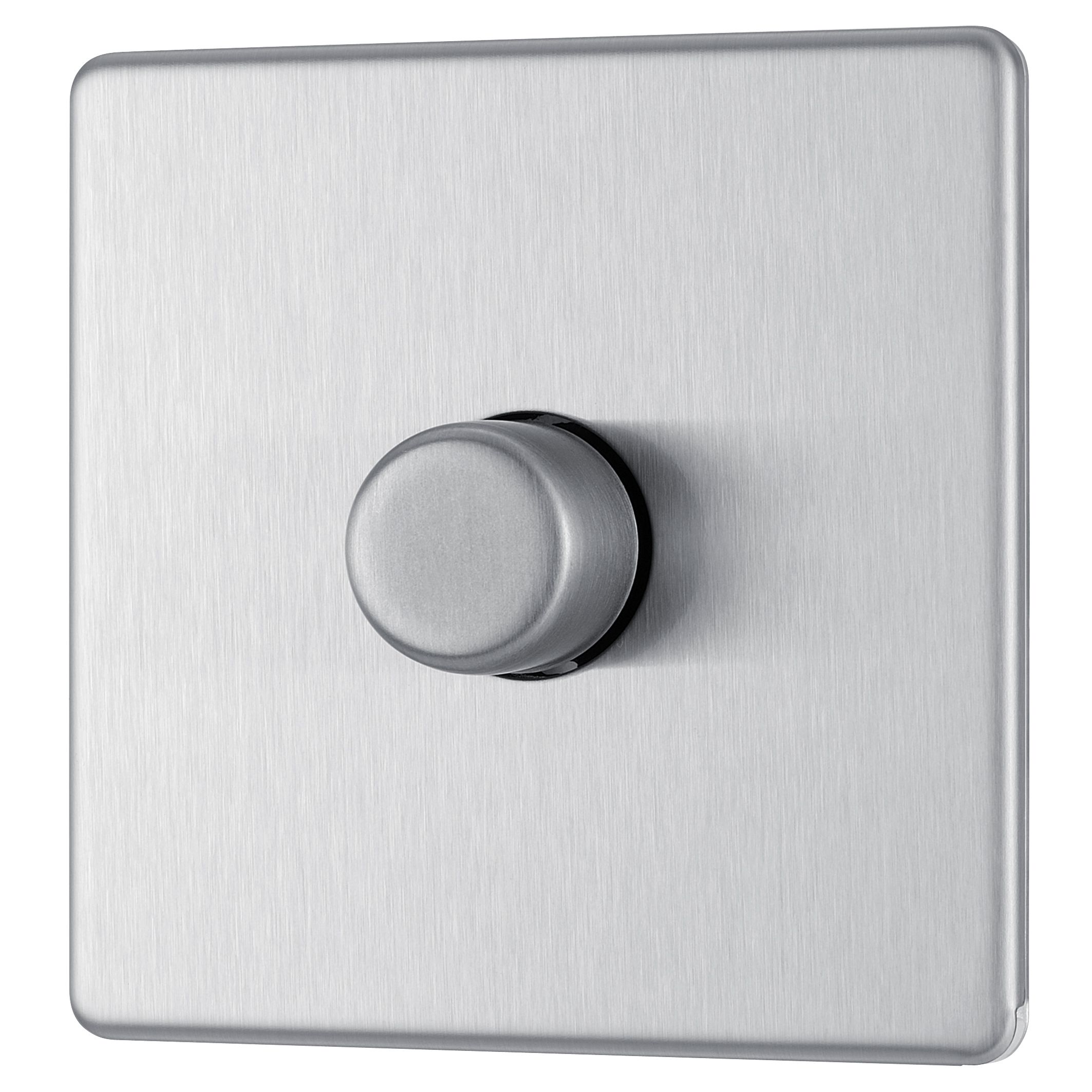 Colours 2 way Single Stainless steel effect Dimmer switch DIY at B&Q