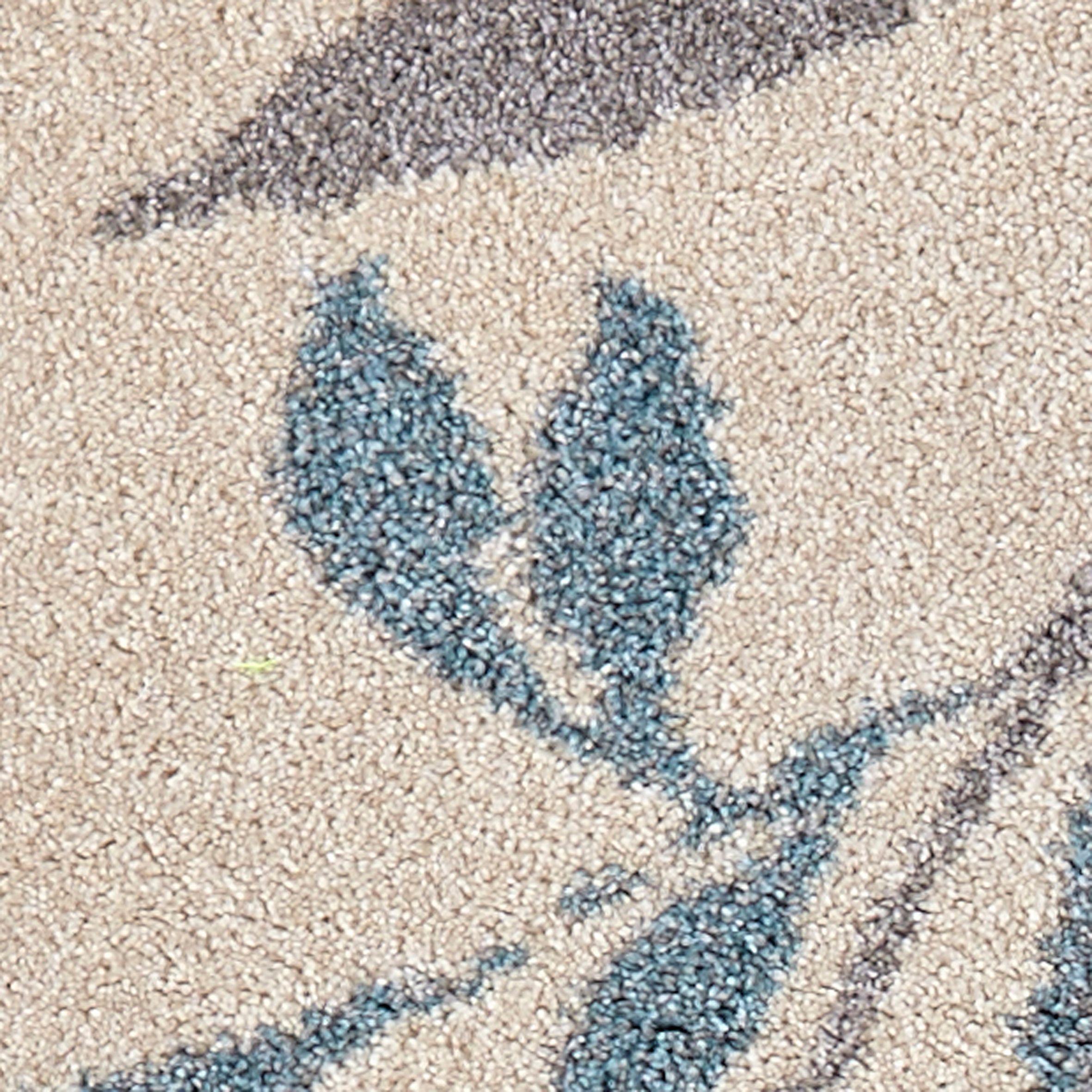 Colours Aaliyah Beige & blue Trailing leaf Large Rug, (L)230cm x (W)160cm