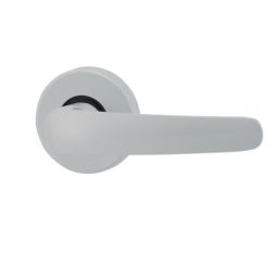 Colours Abla White Aluminium Straight Latch Door handle (L)109mm