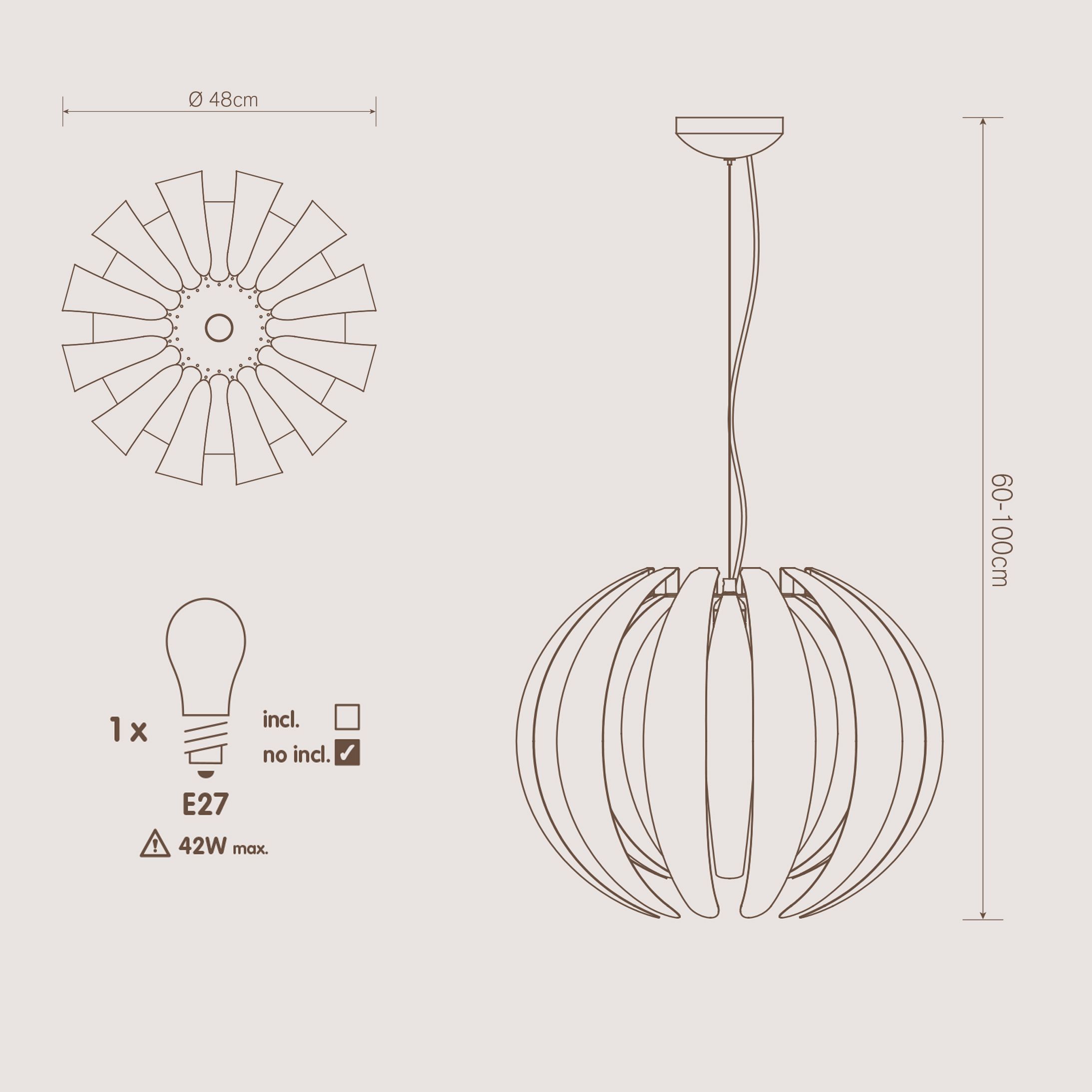 Colours Acrux Pendant Brushed Steel Chromé Chrome effect Ceiling light