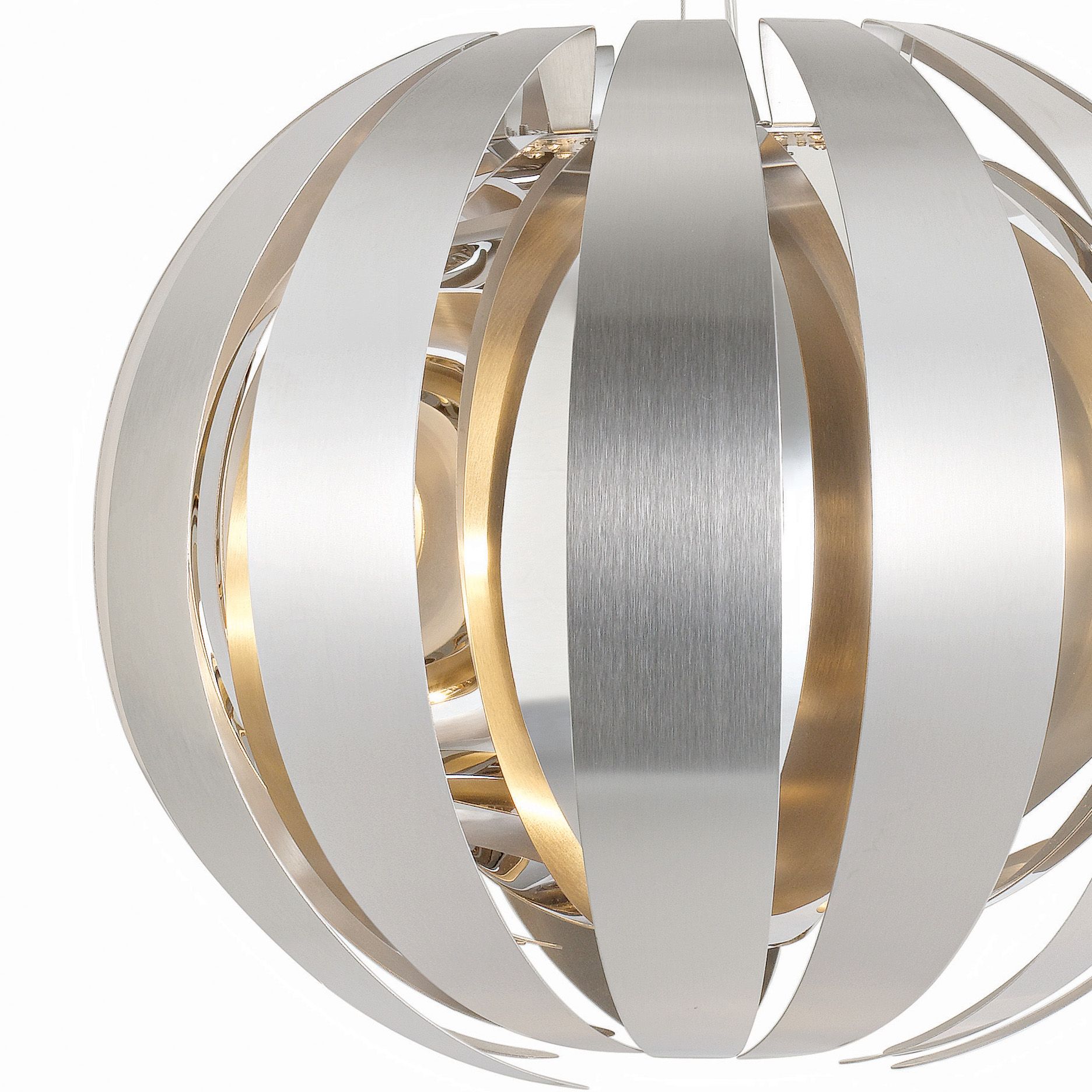 Colours Acrux Pendant Brushed Steel Chromé Chrome effect Ceiling light