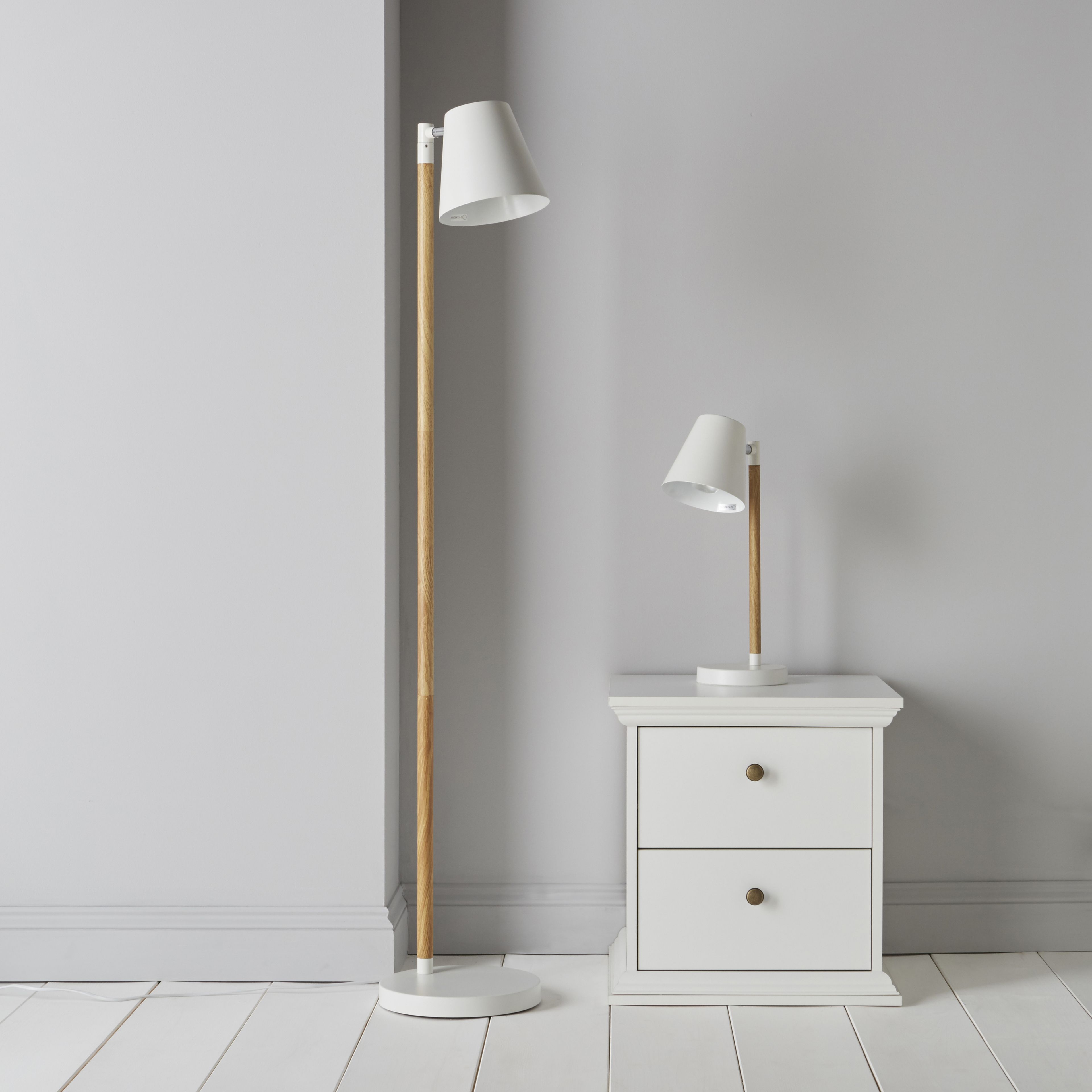 Colours Adelsbury Matt White Halogen Table lamp