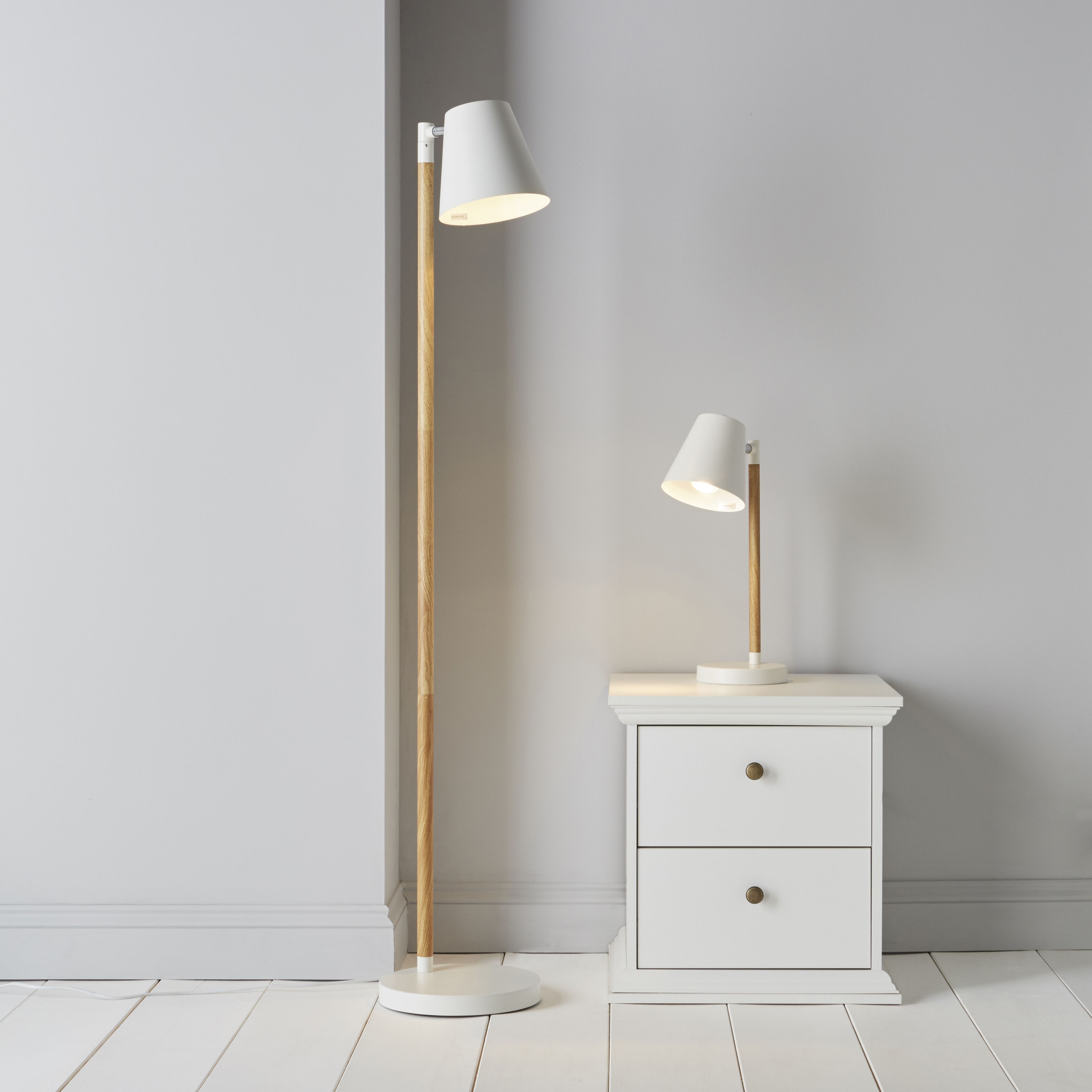 Colours Adelsbury Matt White Halogen Table lamp