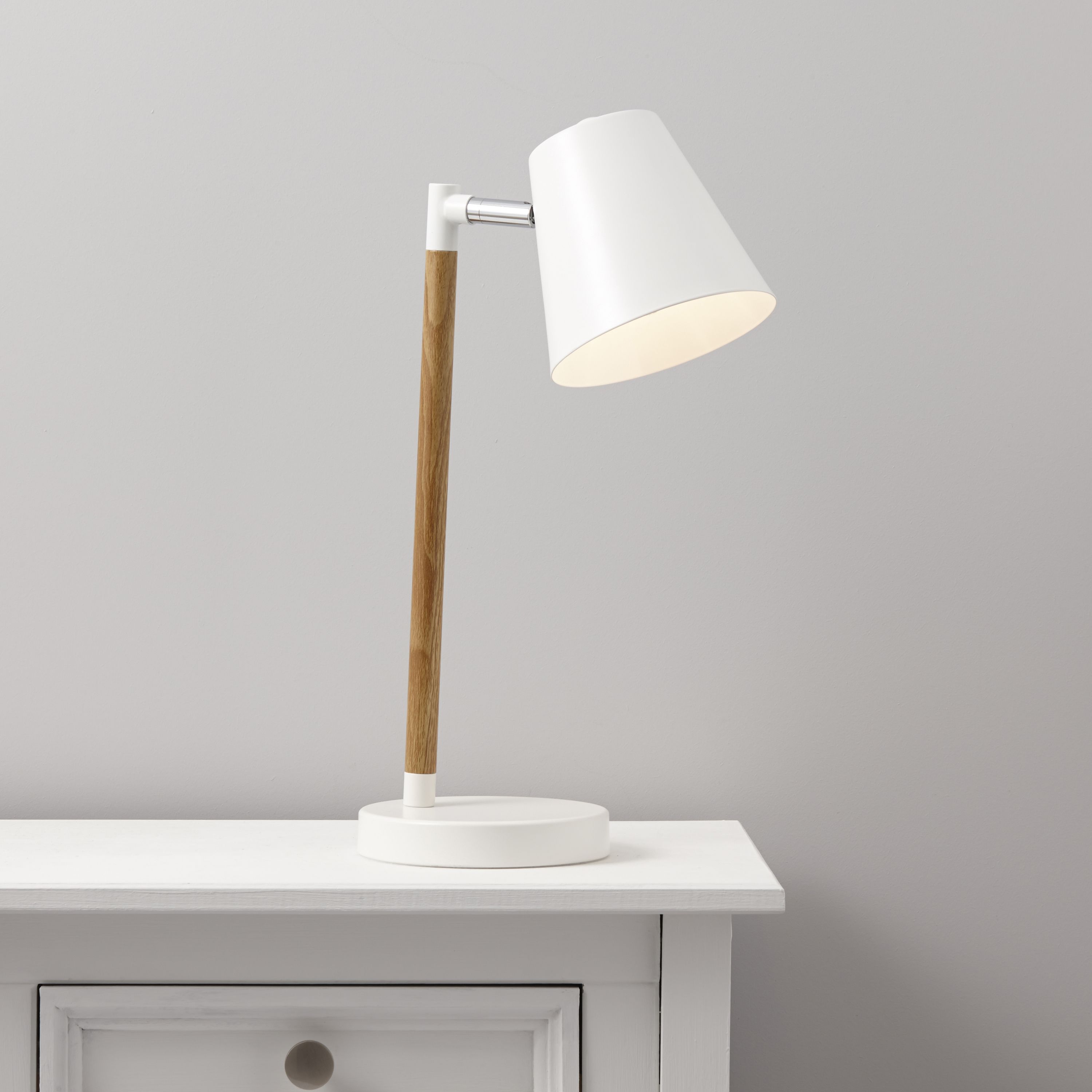 Colours Adelsbury Matt White Halogen Table lamp