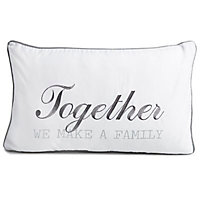 Colours Adoris Together we make a family' White & grey Cushion (L)30cm x (W)50cm