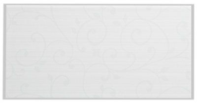 Colours Agatha White Gloss Floral Ceramic Indoor Wall Tile, Pack of 15, (L)400mm (W)200mm