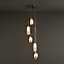 Colours Agna Pendant Glass & steel Antique brass effect 5 Lamp Ceiling light