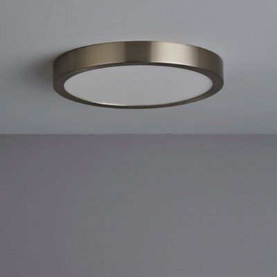 Colours Aius Brushed Metal & plastic Chrome effect LED Ceiling light