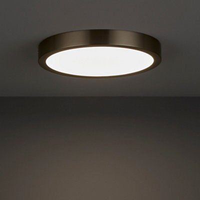 Colours Aius Brushed Metal & plastic Chrome effect LED Ceiling light