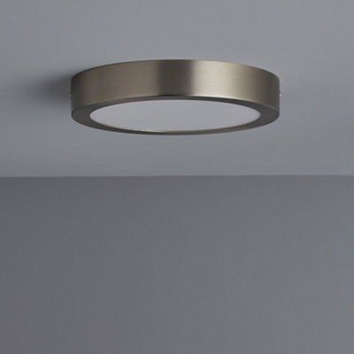 Colours Aius Brushed Metal & plastic Chrome effect LED Ceiling light