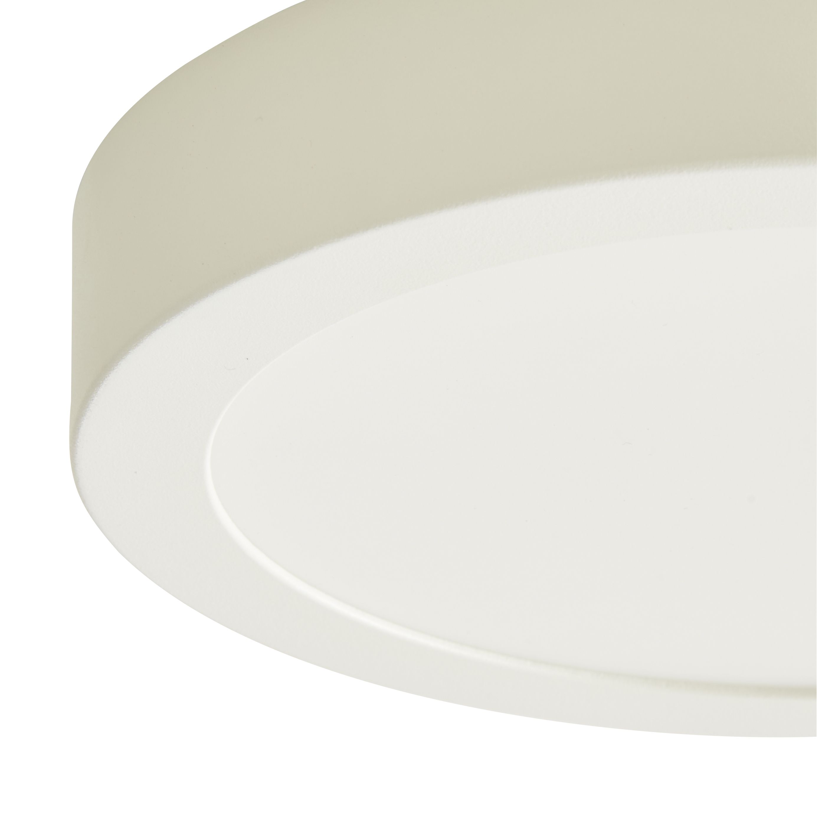 Colours Aius Brushed Metal & plastic White LED Ceiling light (Dia)30cm