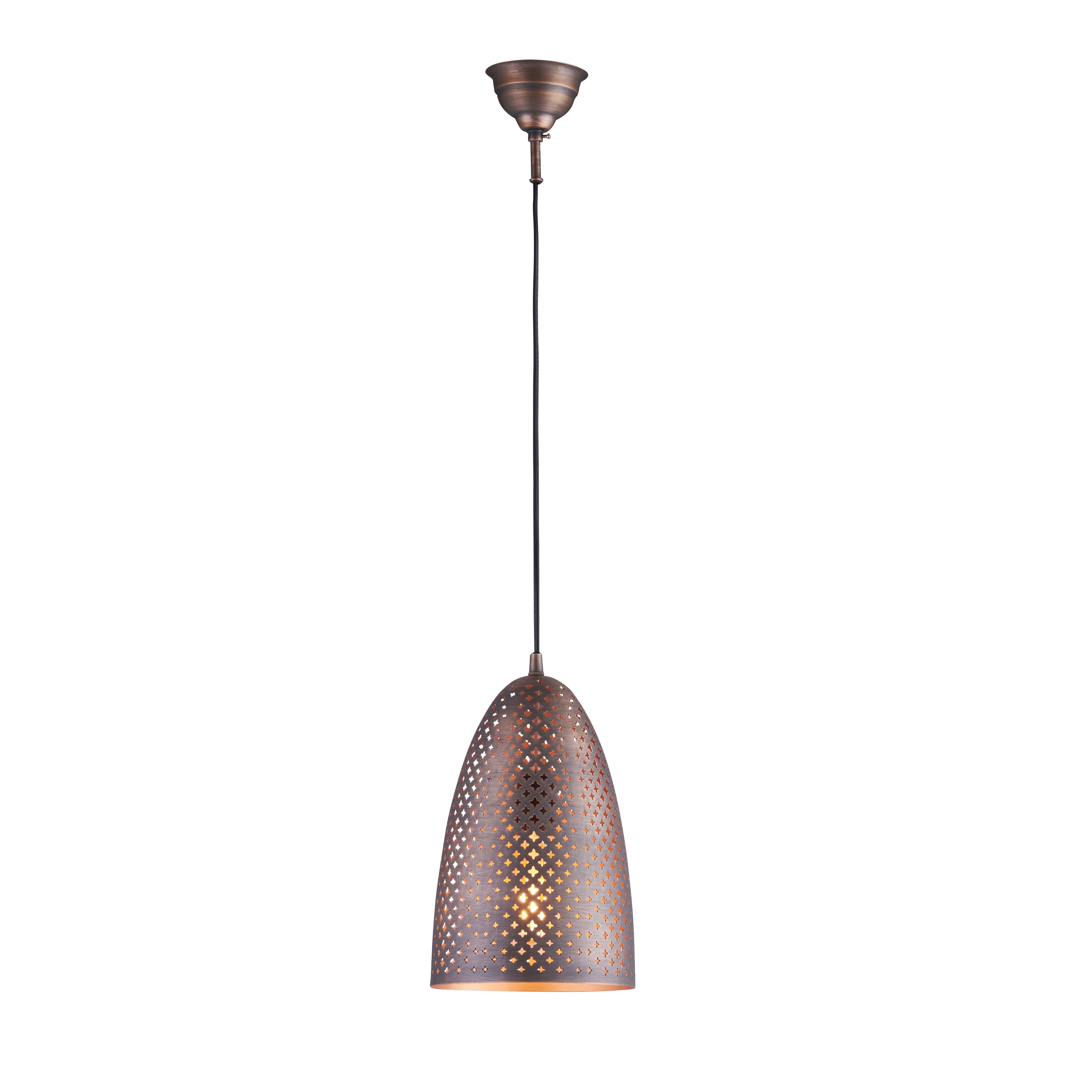 Colours Akita Moroccan Steel Antique copper effect Ceiling light