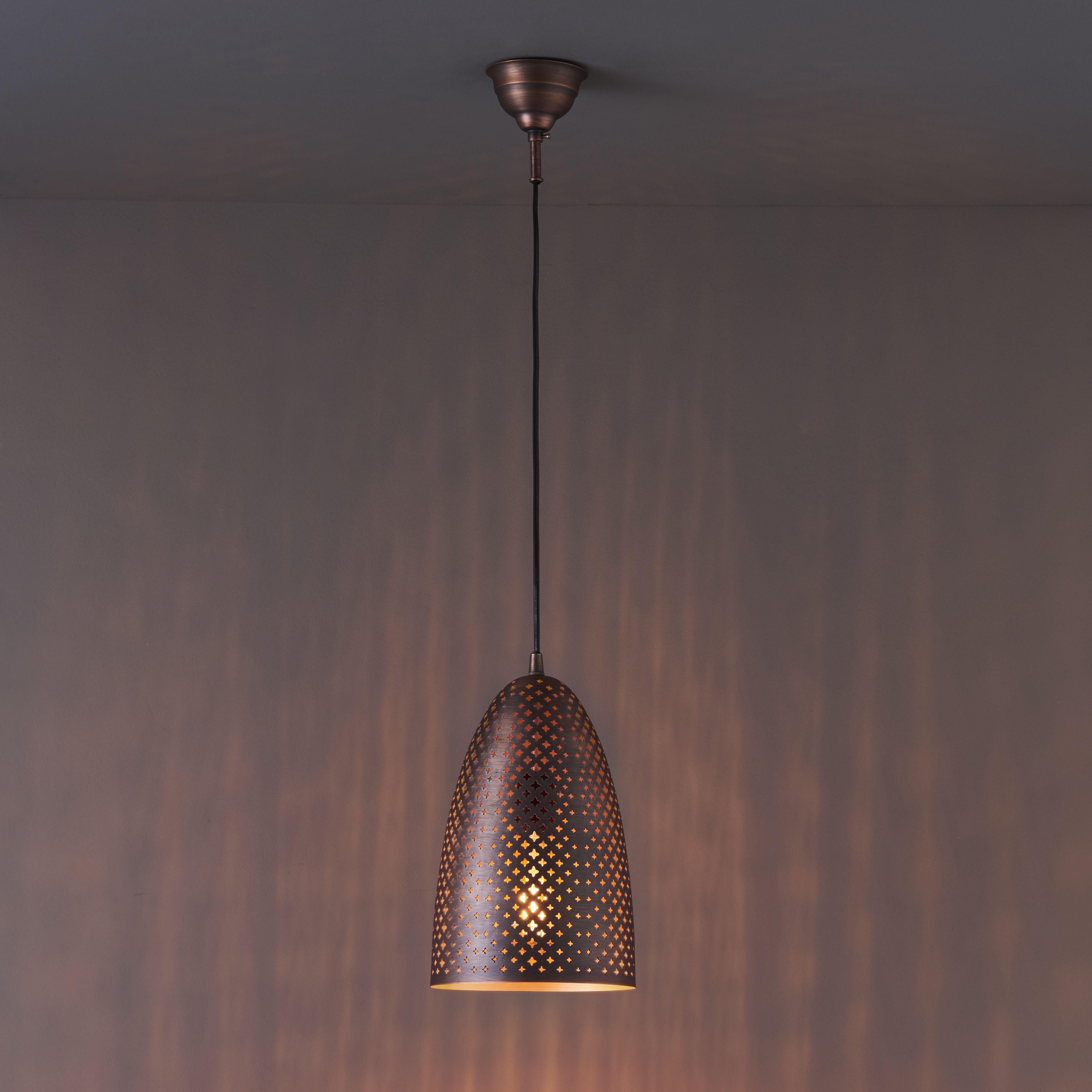 Colours Akita Moroccan Steel Antique copper effect Ceiling light