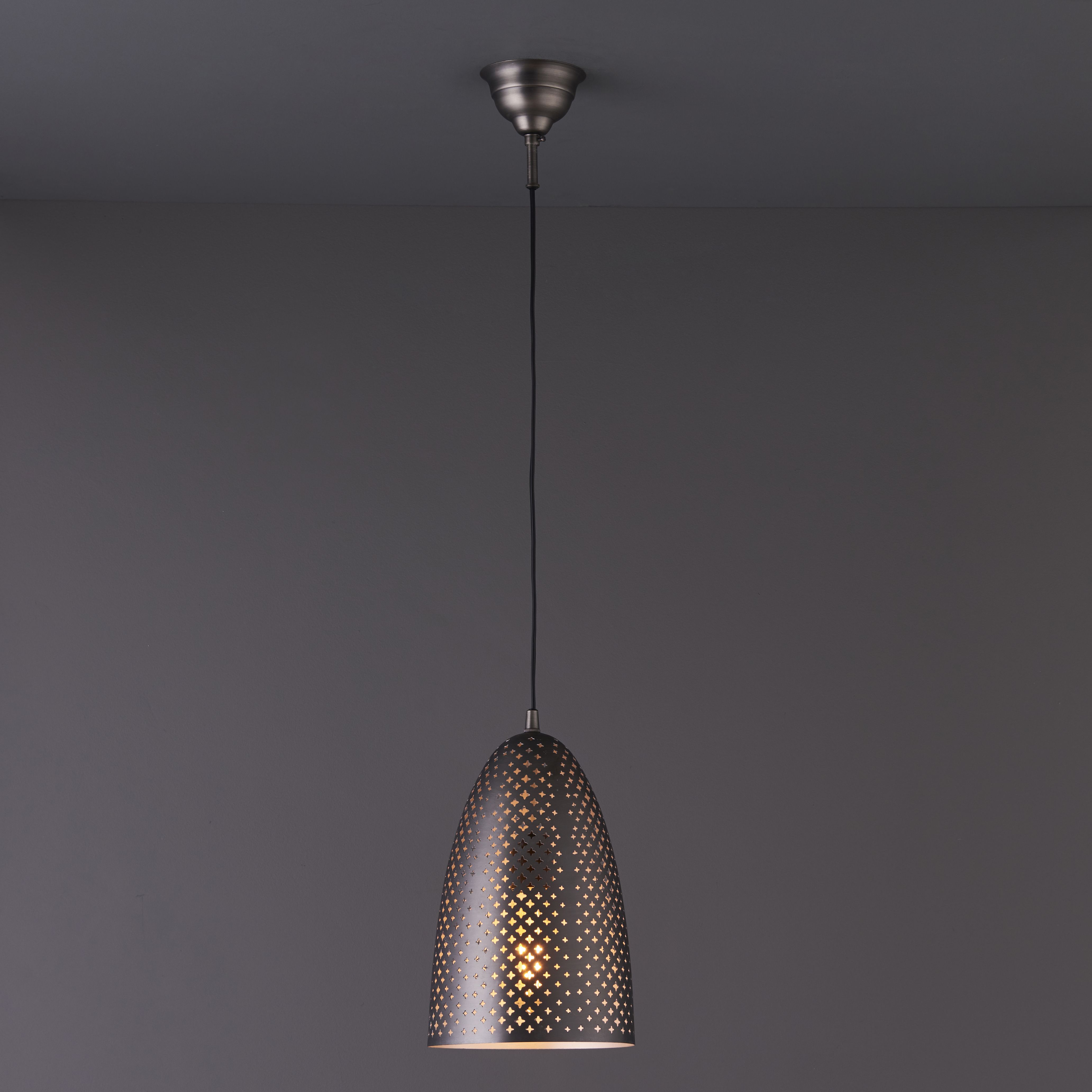 Colours Akita Moroccan Steel Nickel effect Ceiling light