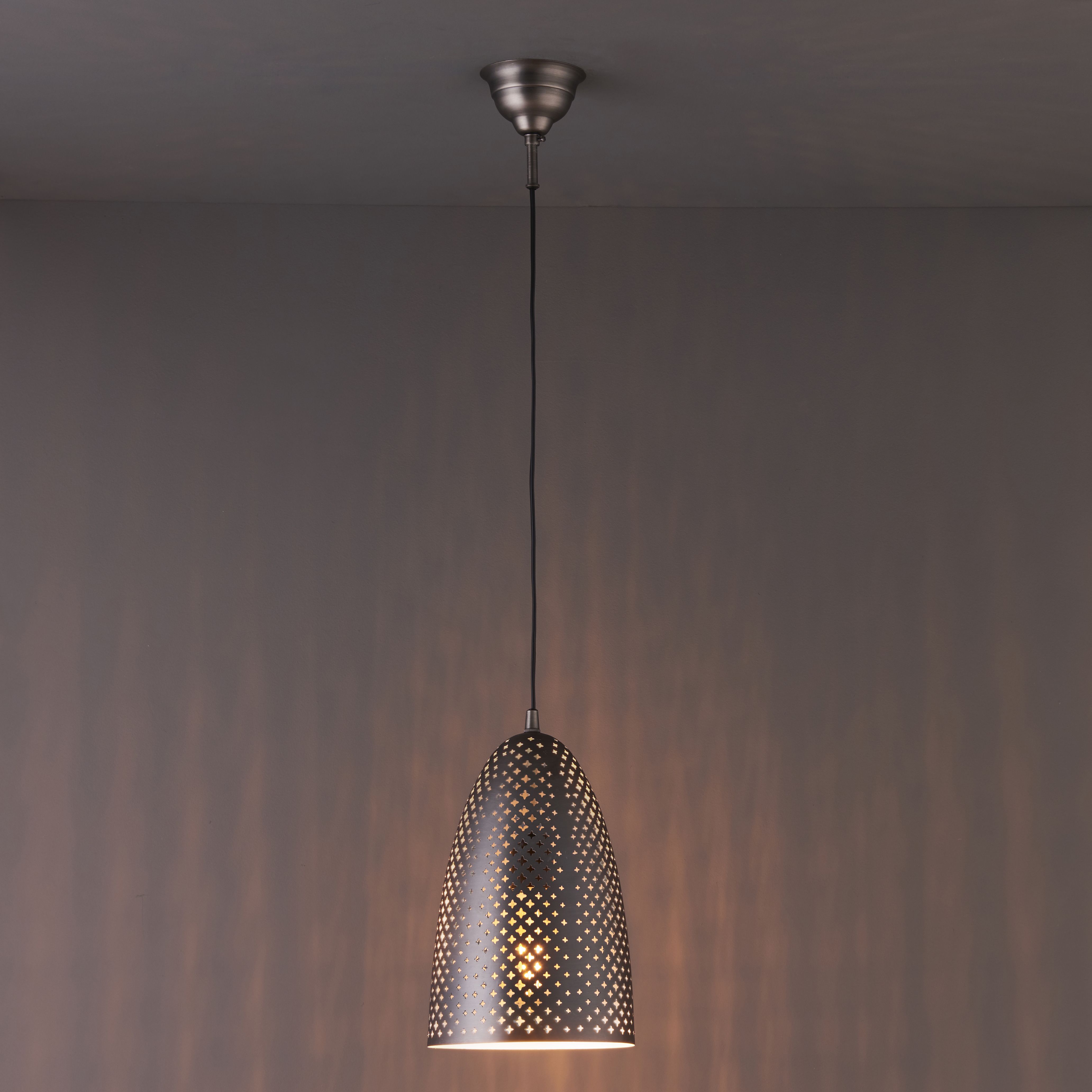 Colours Akita Moroccan Steel Nickel effect Ceiling light