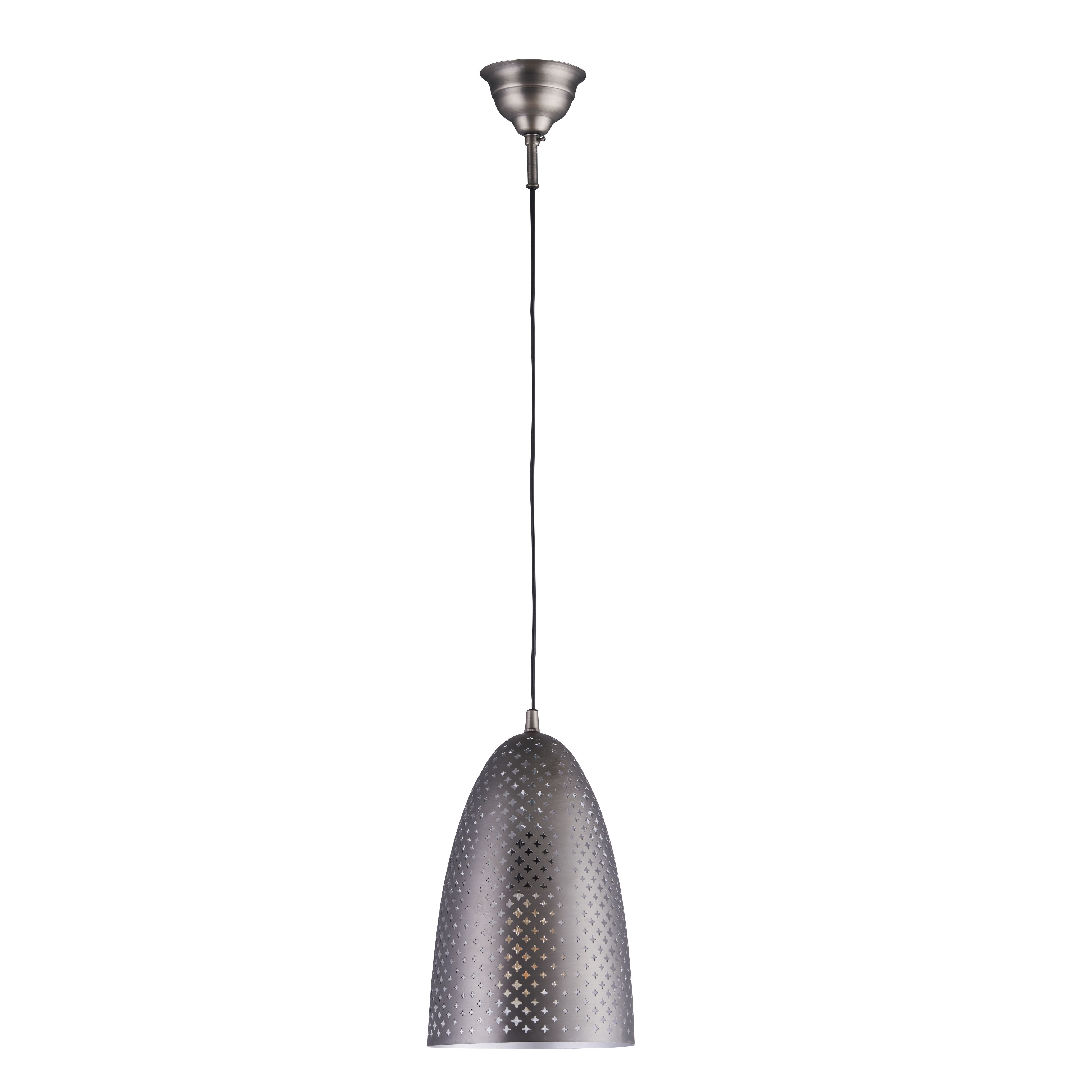 Colours Akita Moroccan Steel Nickel effect Ceiling light