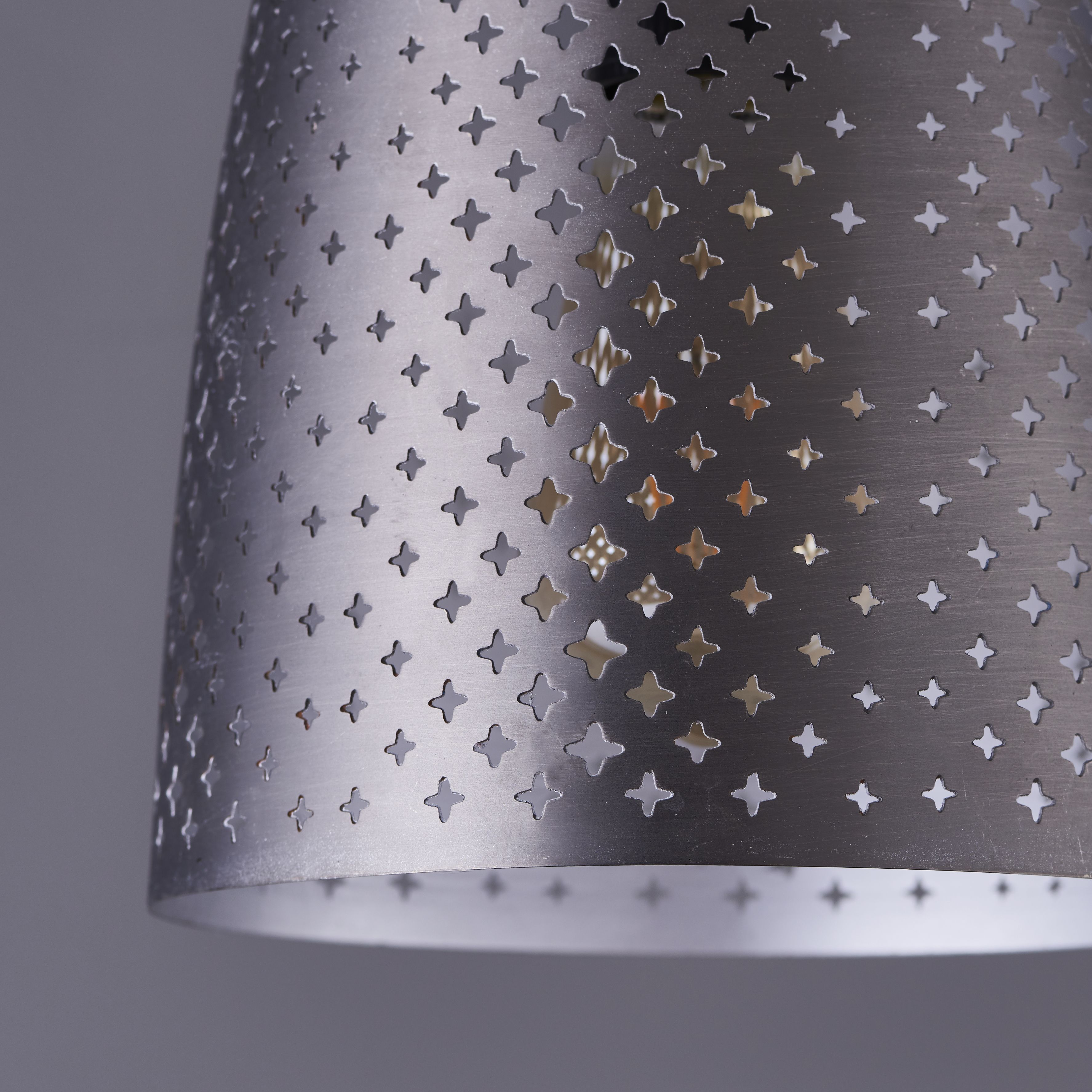 Colours Akita Moroccan Steel Nickel effect Ceiling light