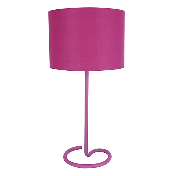 Colours Alexa Matt Pink Table Lamp, Hot Pink Table Lamp Uk