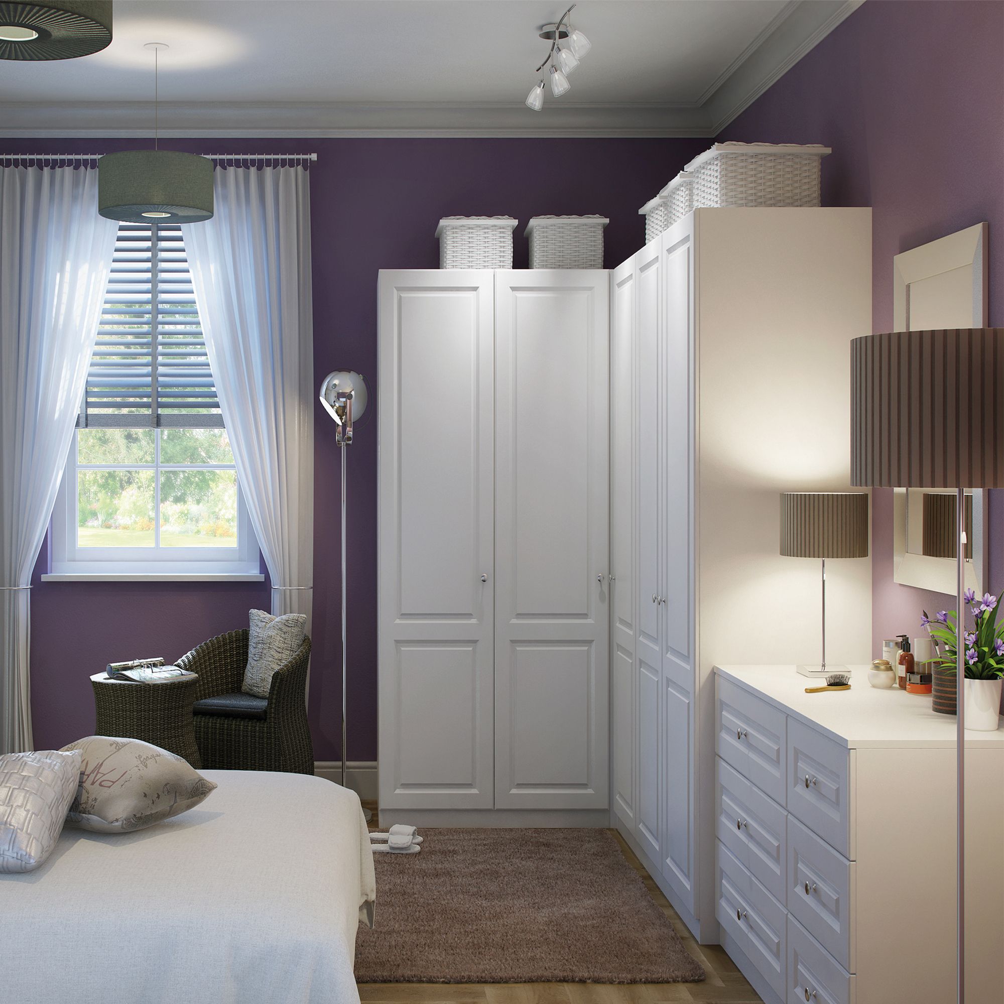 Colours Alita Matt Chrome effect Table lamp