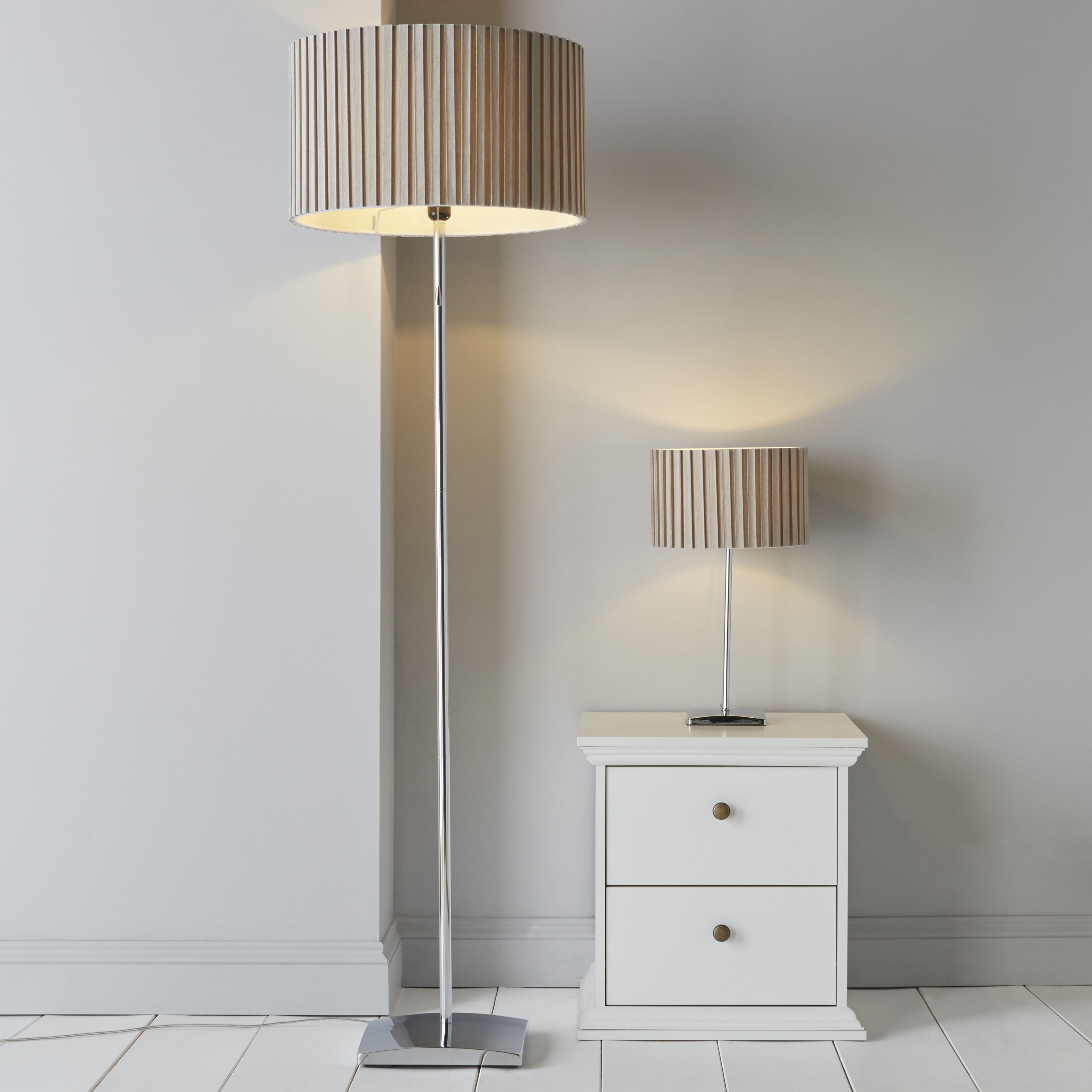 Colours Alita Matt Chrome effect Table lamp