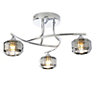 Colours Allyn Brushed Glass & metal Chrome & smoked glass effect 3 Lamp Ceiling light