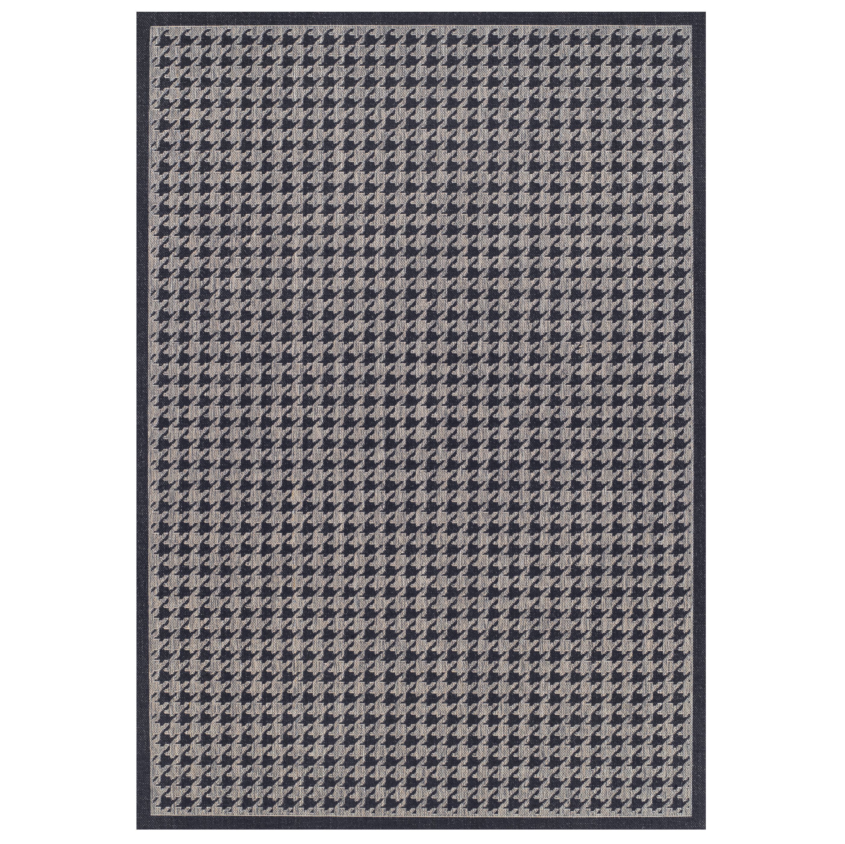 Colours Amara Black & grey Houndstooth Medium Rug, (L)160cm x (W)120cm