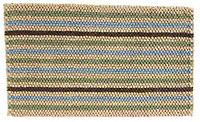 Colours Ambarella Blue, green & natural Striped Door mat, 75cm x 45cm