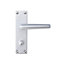 Colours Amga Silver effect Aluminium Straight Latch Door handle (L)110mm