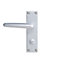 Colours Amga Silver effect Aluminium Straight Latch Door handle (L)110mm