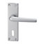 Colours Amga Silver effect Aluminium Straight Lock Door handle (L)110mm