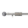 Colours Anjo mosaic Stainless steel effect Extendable Curtain pole, (L)1700mm-3000mm