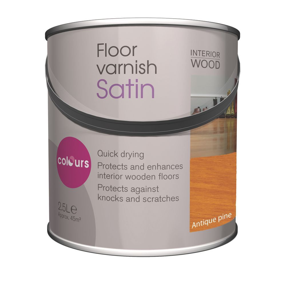 Colours Antique Pine Satin Floor Varnish 2 5l Diy At B Q
