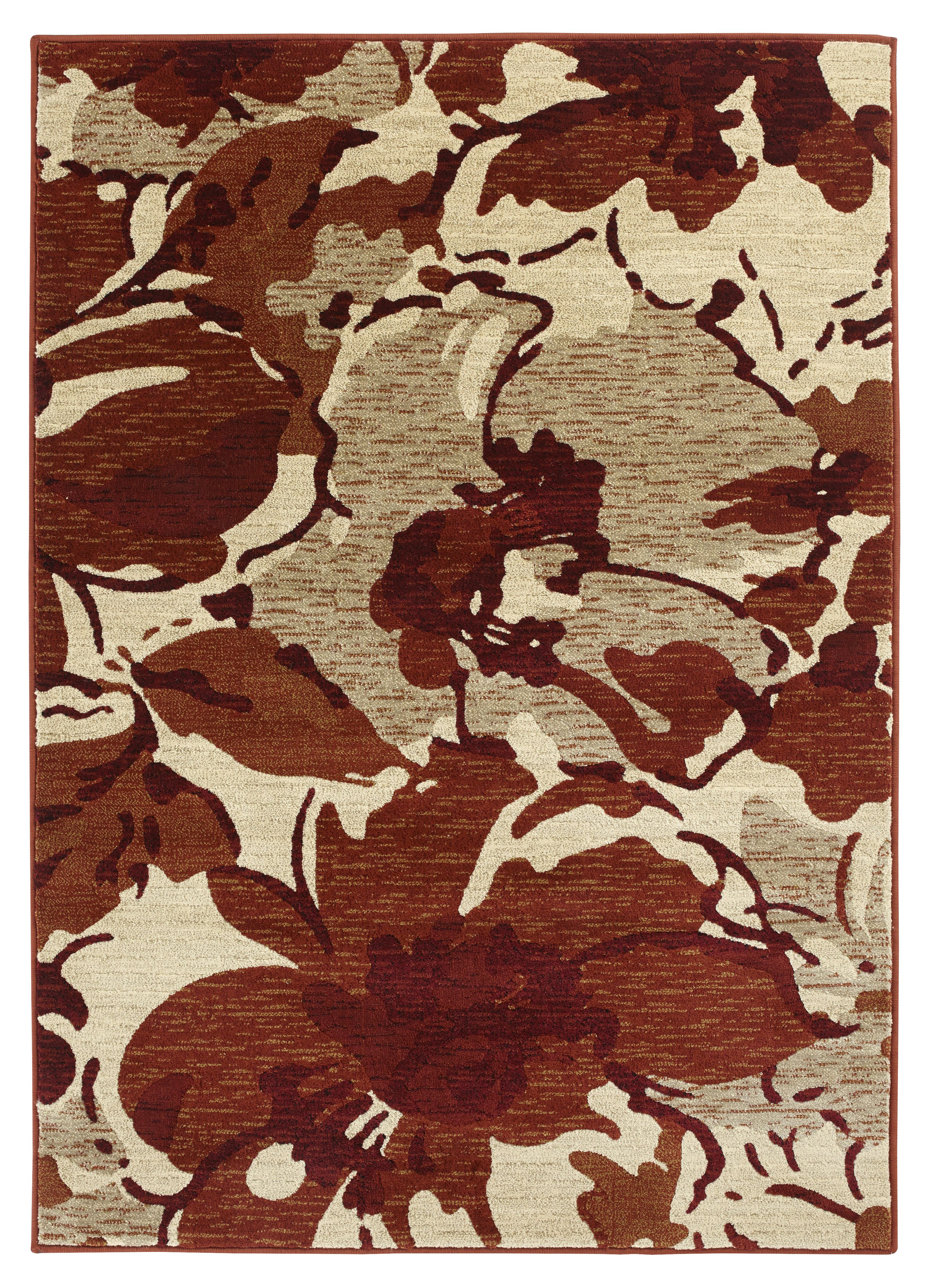 Colours Antonia Beige & red Floral Medium Rug, (L)170cm x (W)120cm