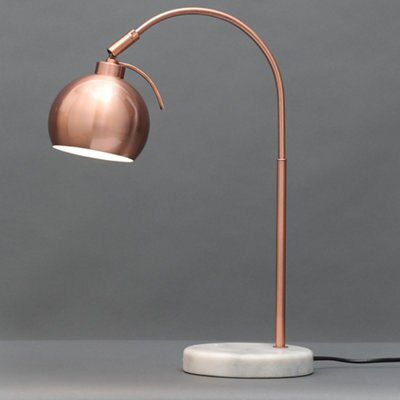 Colours Arc Curve Matt Copper effect Table lamp
