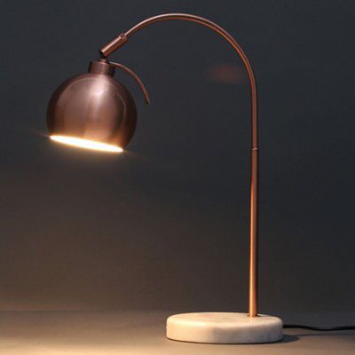 Colours Arc Curve Matt Copper effect Table lamp