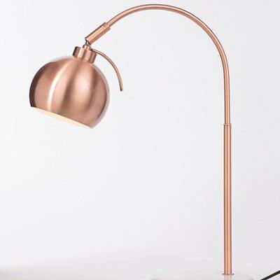 Colours Arc Curve Matt Copper effect Table lamp