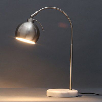 Colours Arc Curve Matt Nickel effect Table lamp
