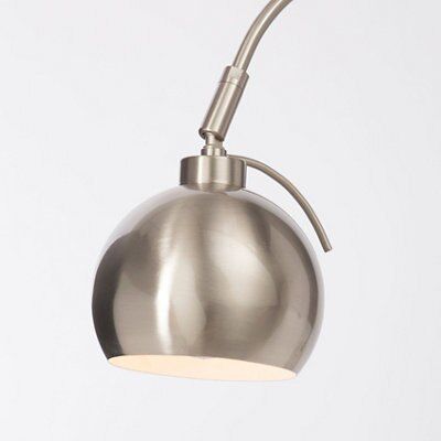 Colours Arc Curve Matt Nickel effect Table lamp
